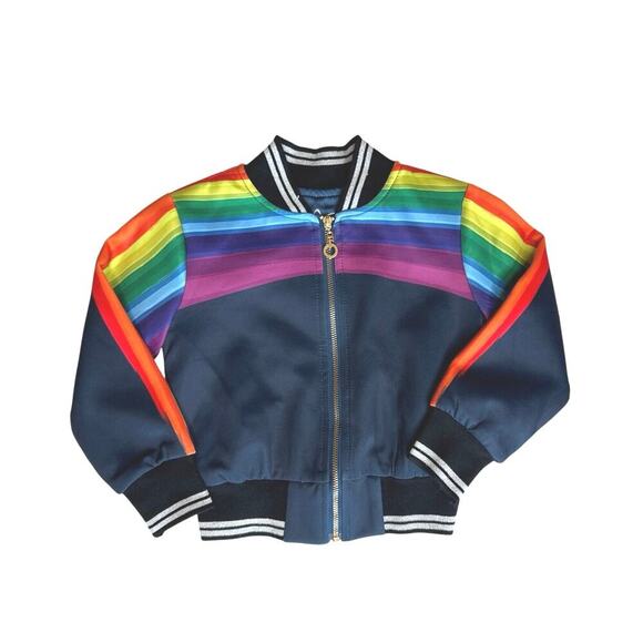 Aria Las Vegas Kids’ Rainbow Stripe Jacket Size 2T Bomber Style - Picture 1 of 6